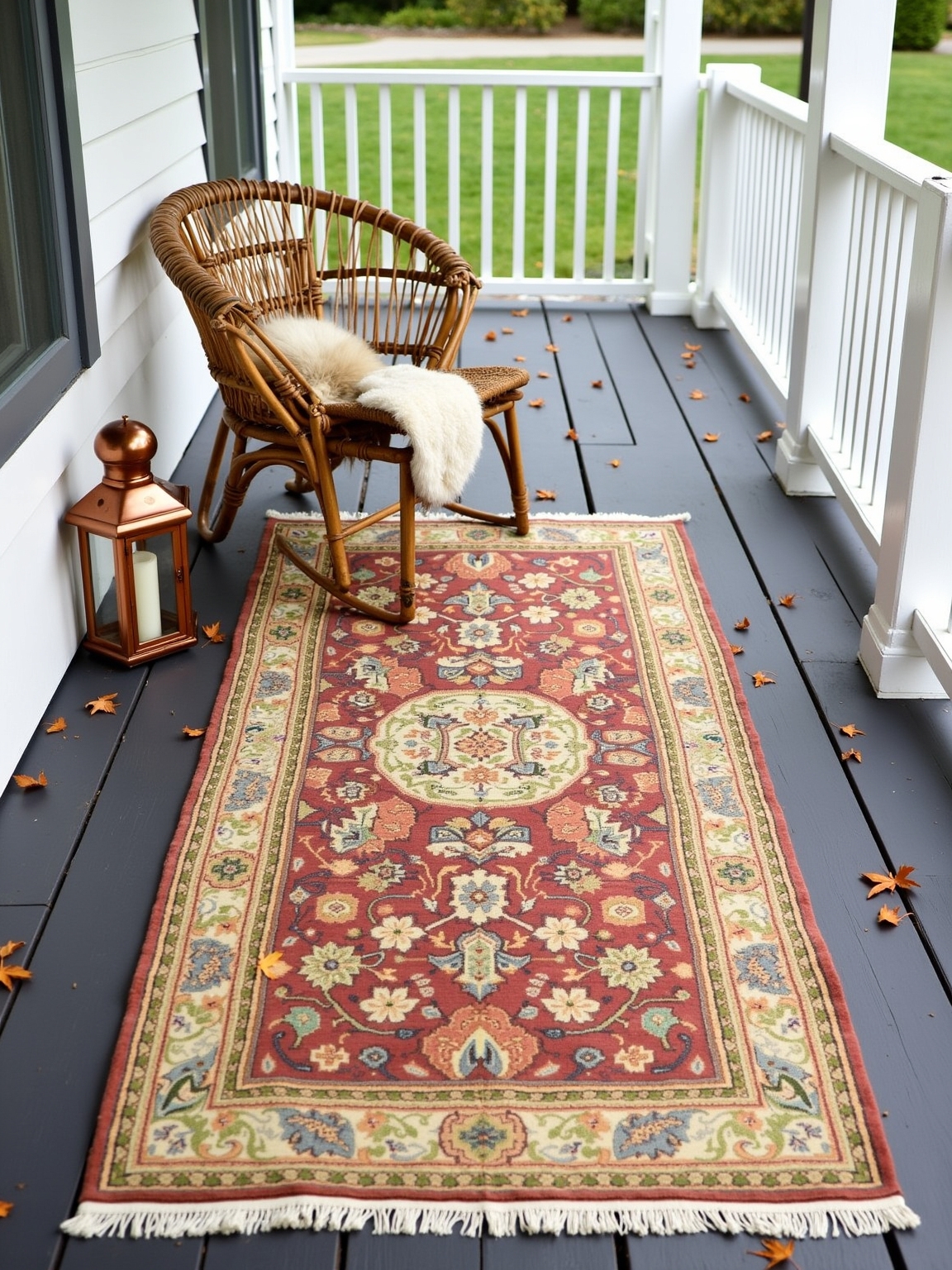 layering outdoor rugs effectively
