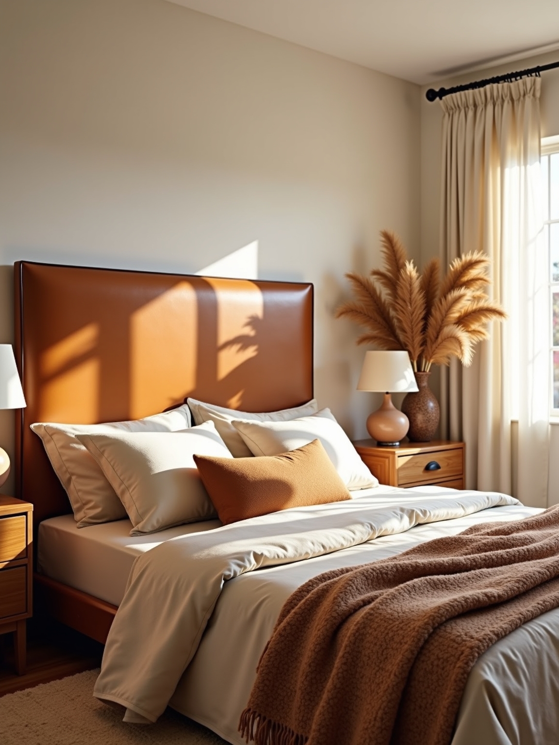 leather headboard boho warmth