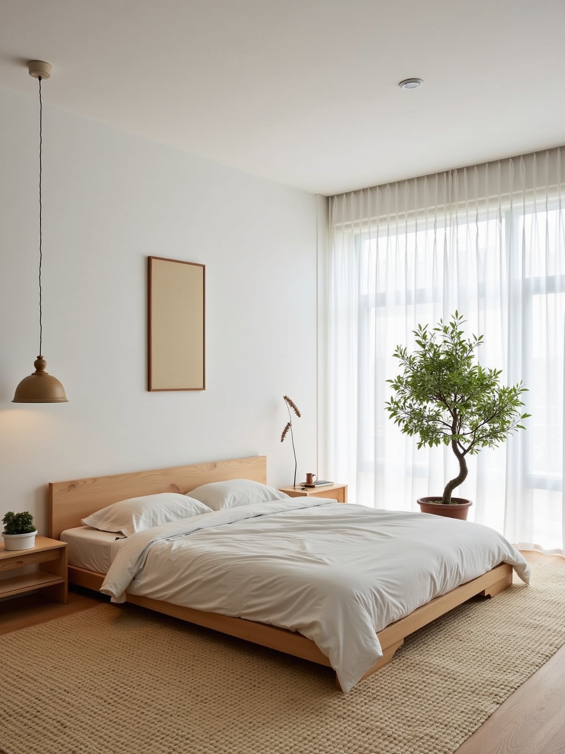 low profile tranquil bedroom design