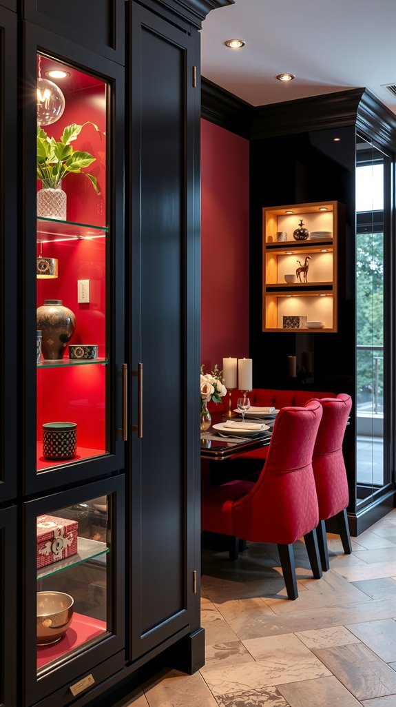 luxurious burgundy and black