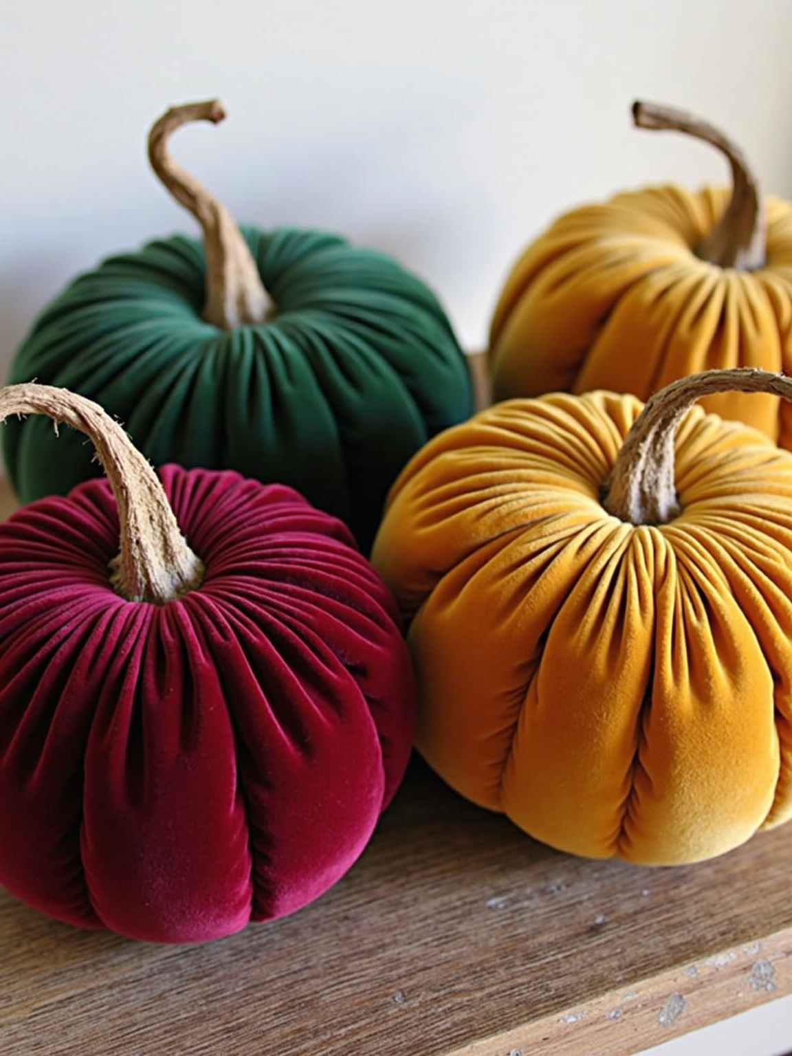 luxurious velvet pumpkin decor