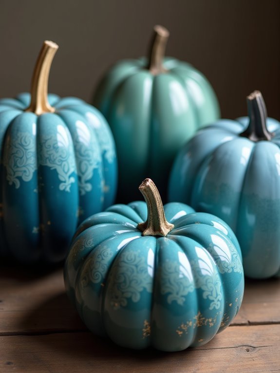 marbled ombre pumpkin design