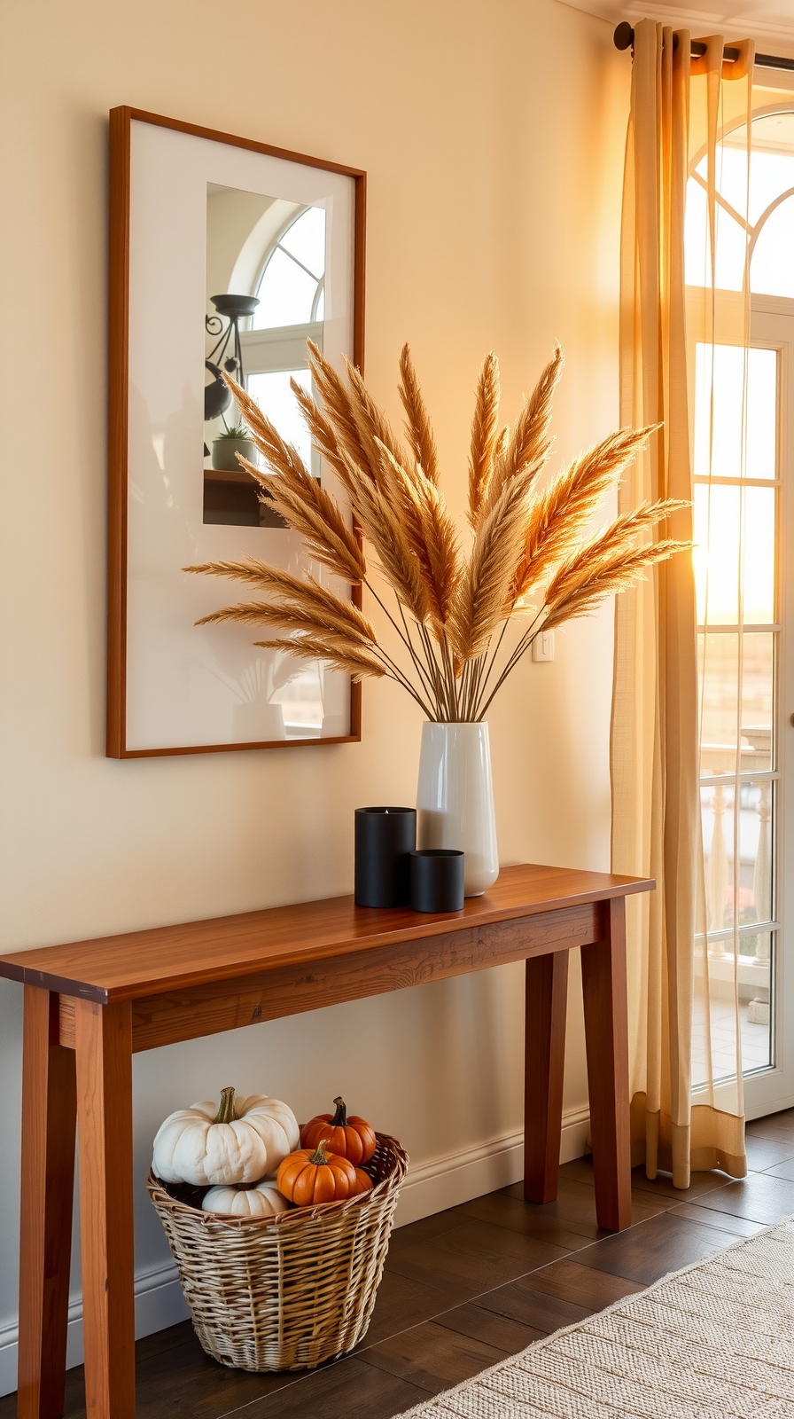 minimalist autumn entryway decor