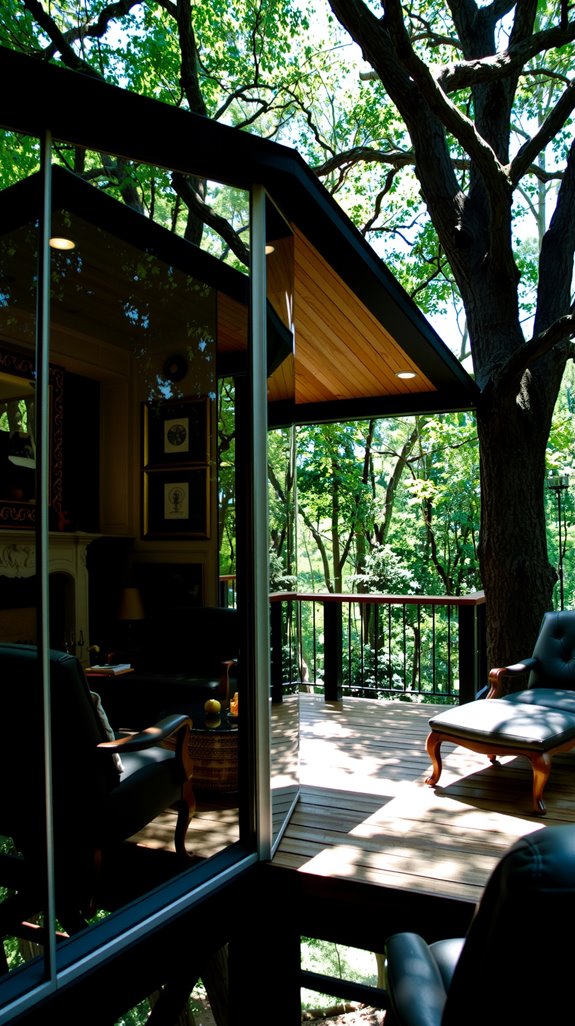 mirrored architecture blending nature