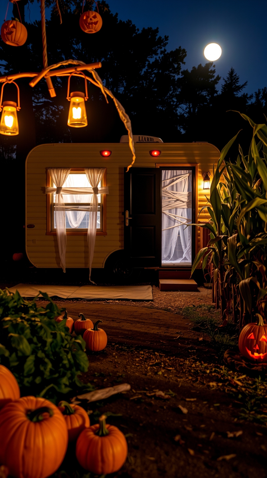 mummy faced camper window decorations