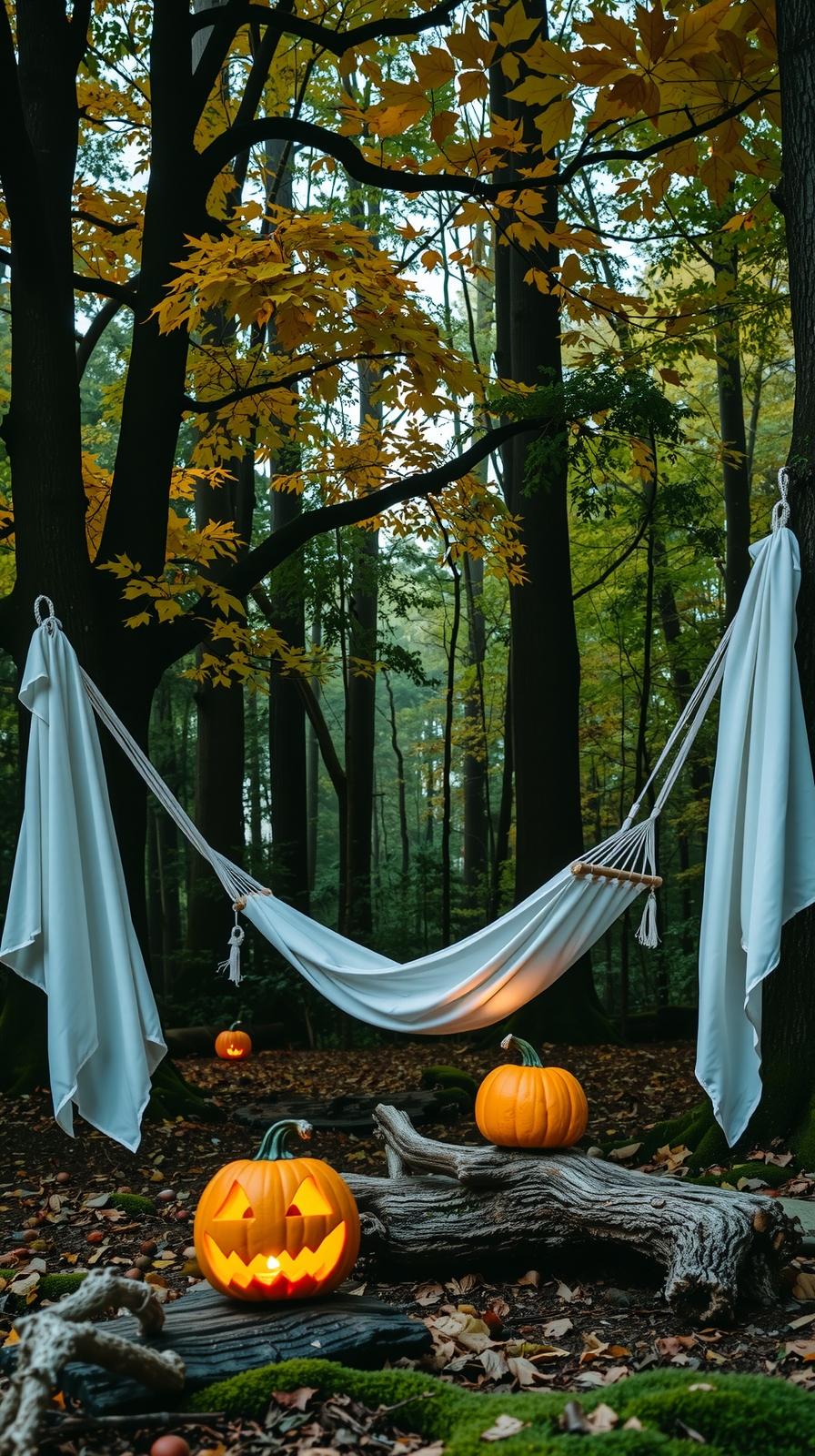 natural halloween elements display