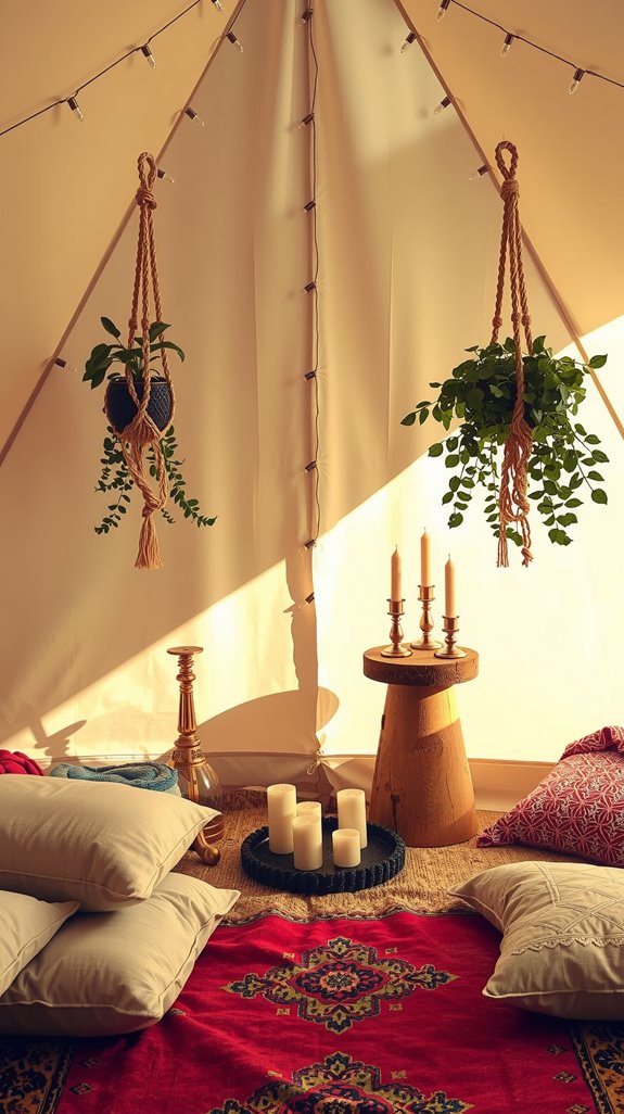 natural meditation space setup