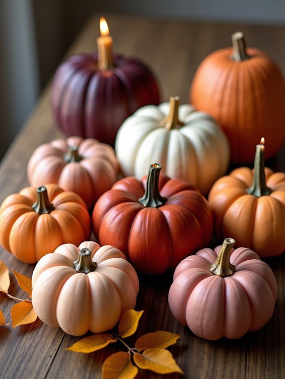 ombre pumpkin candle arrangement
