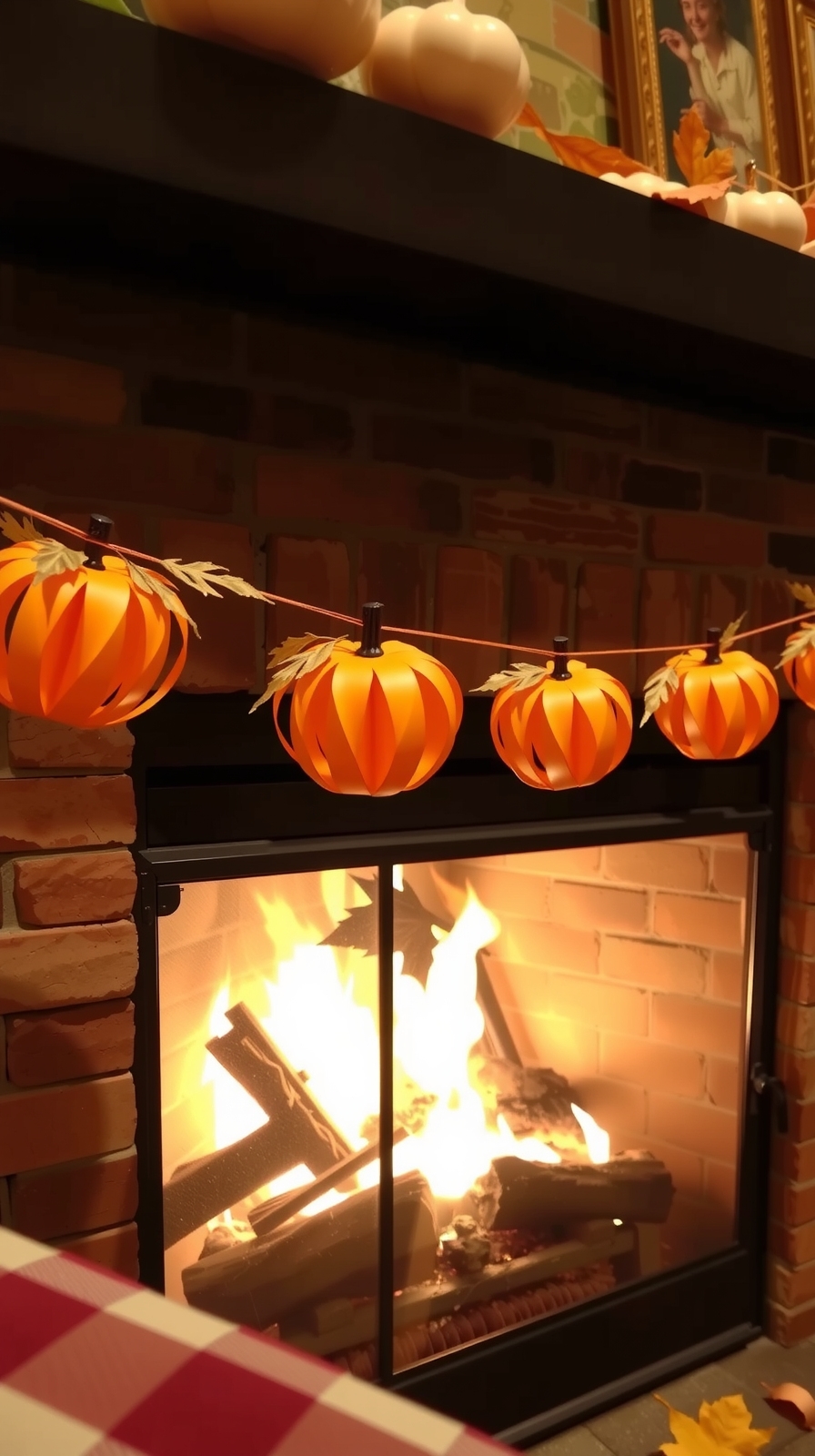 paper pumpkin garland decoration