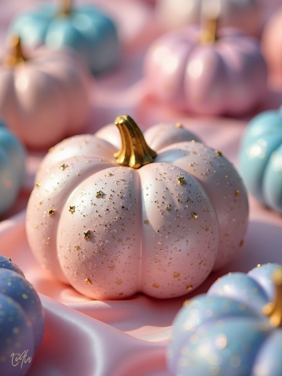 pastel glitter pumpkin decor
