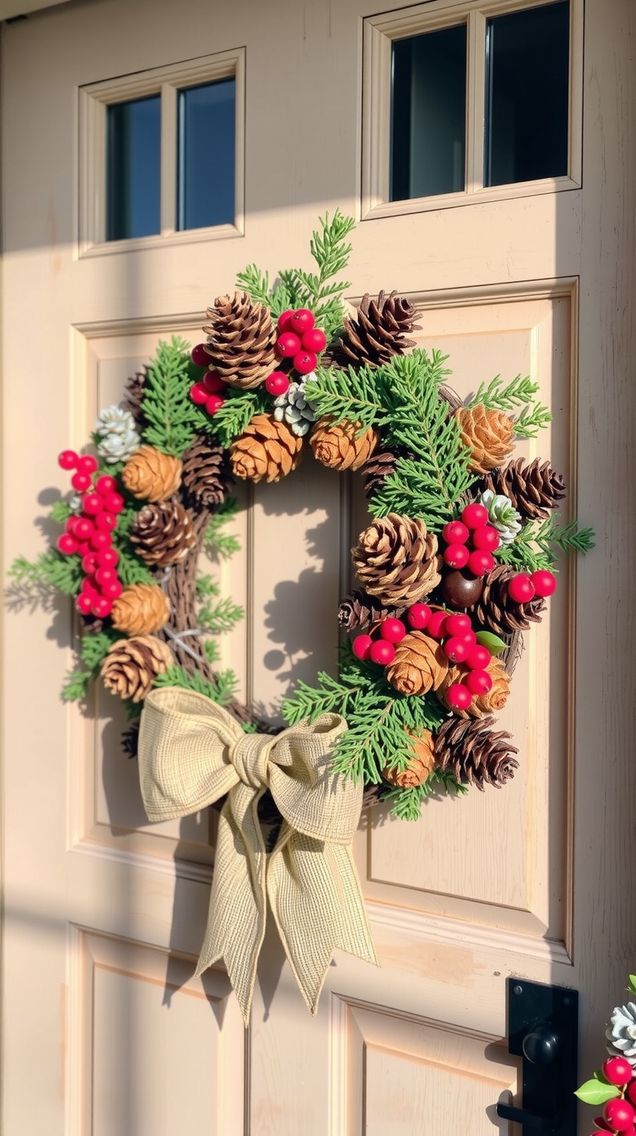 pinecone and berry wreath