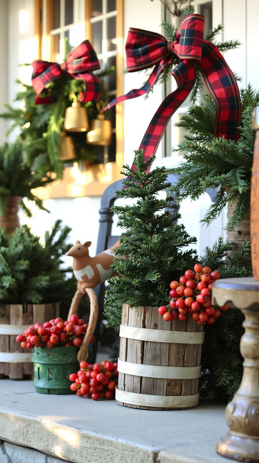 plaid ribbon outdoor display