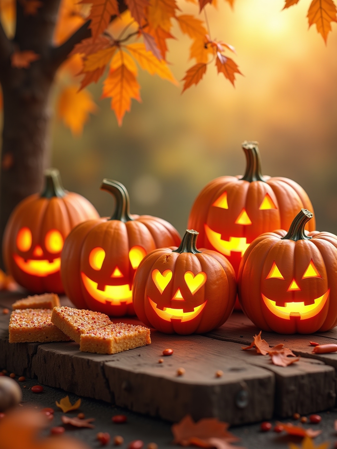 playful pumpkin crafting scenes