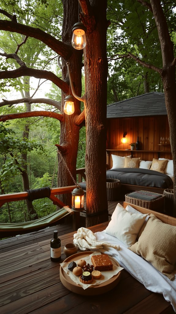 romantic tree camping getaway