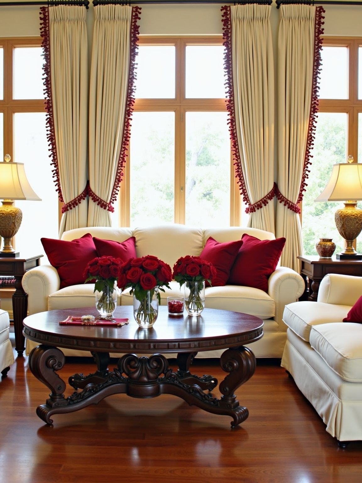 ruby red ivory elegance