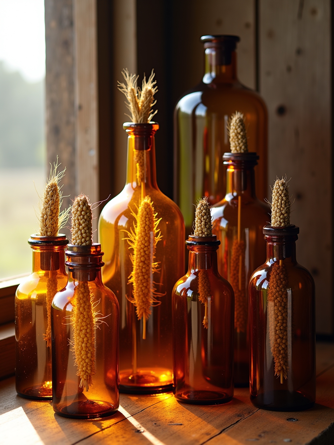 rustic amber glass decor