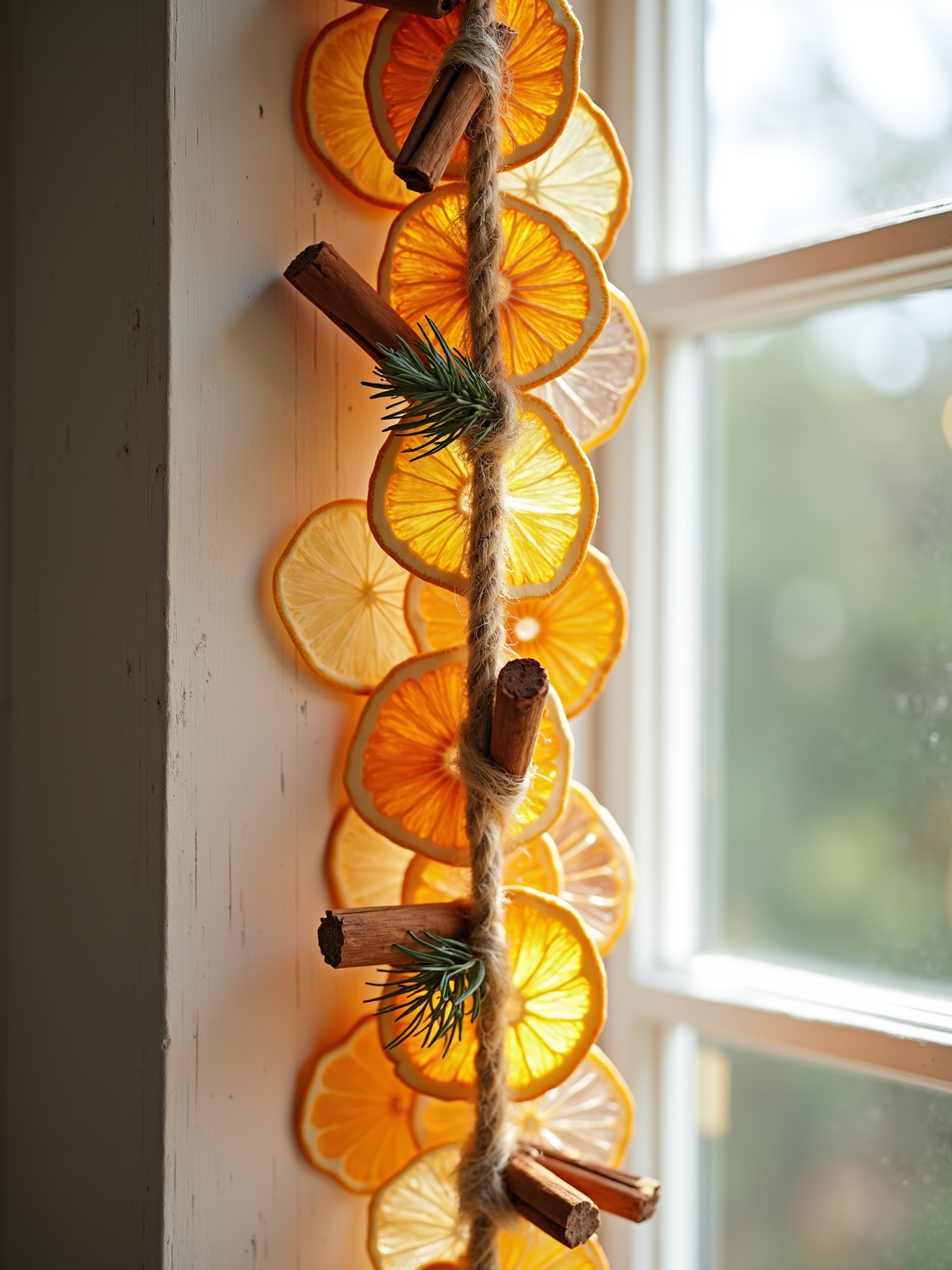rustic citrus garland decoration