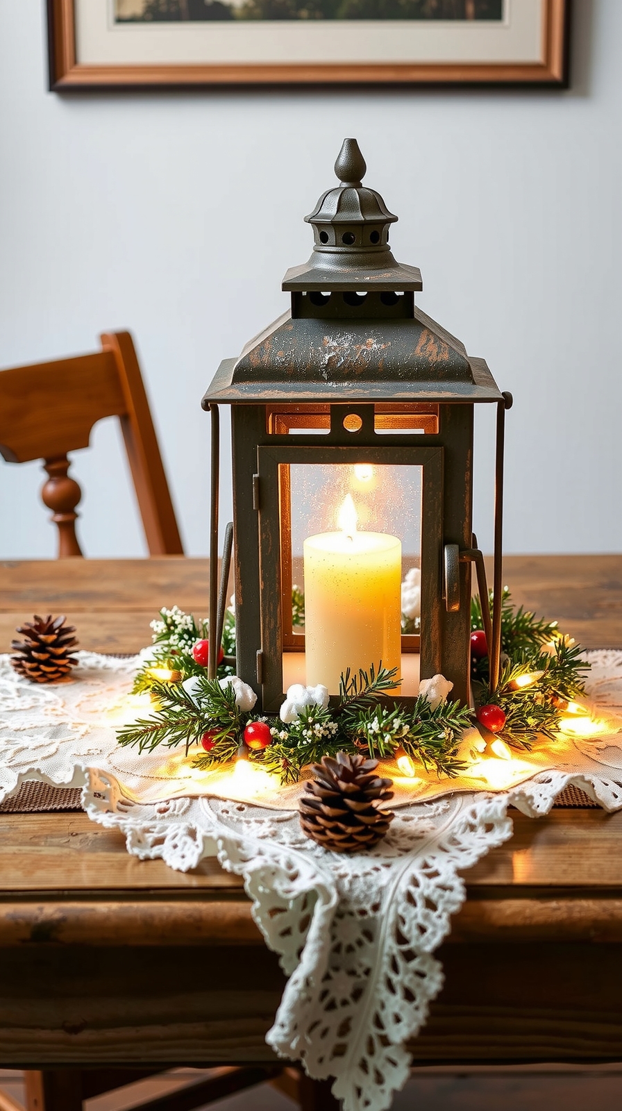 rustic lantern centerpiece decor