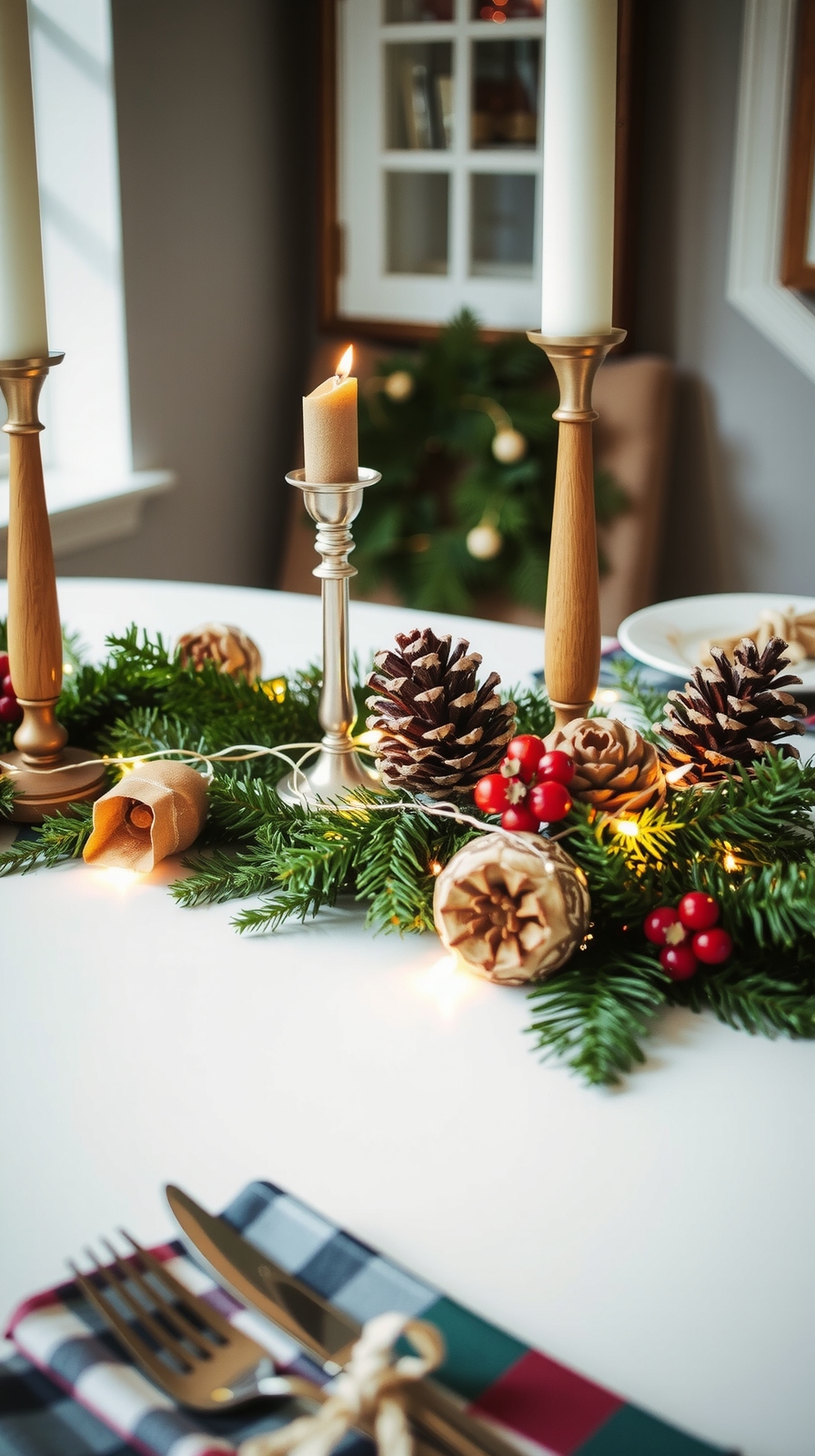 rustic pine cone centerpiece
