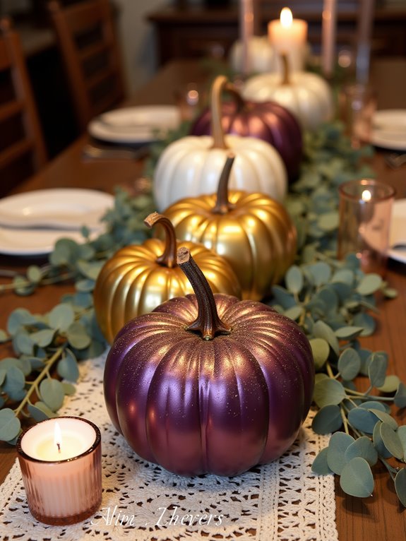 rustic pumpkins with glam