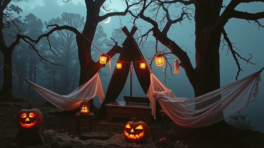 19 Ghostly Hammock Corner Ideas for Halloween Camping