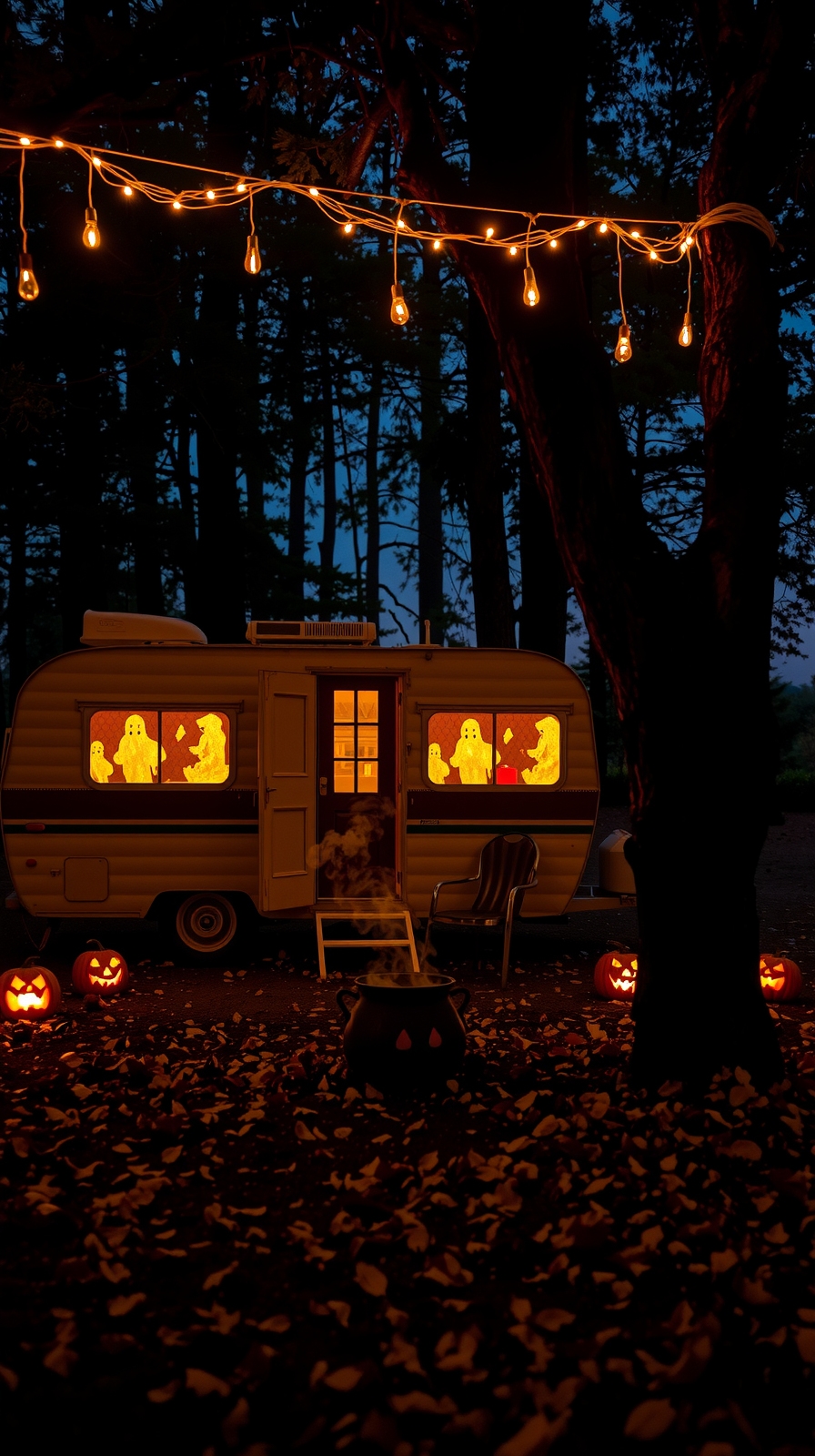 spooky silhouette window display
