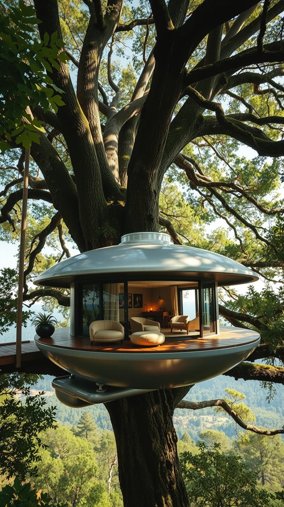 ufo inspired floating treehouses experience
