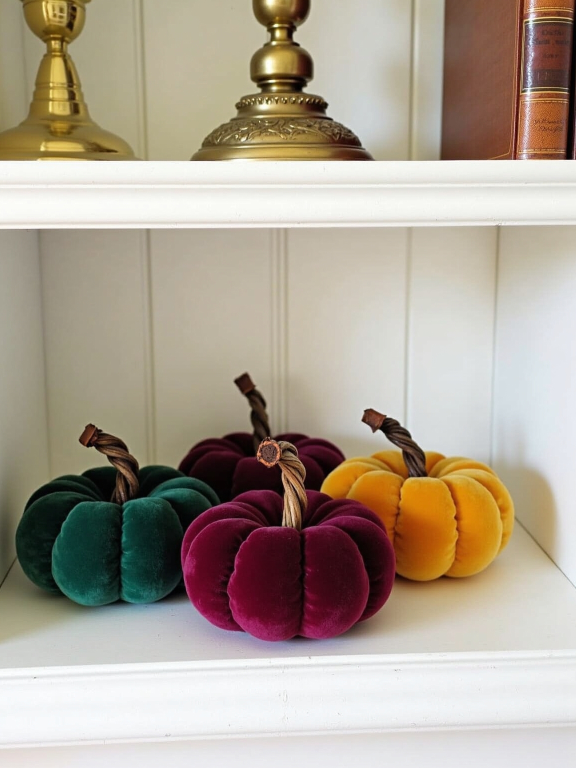 velvet pumpkins decor integration