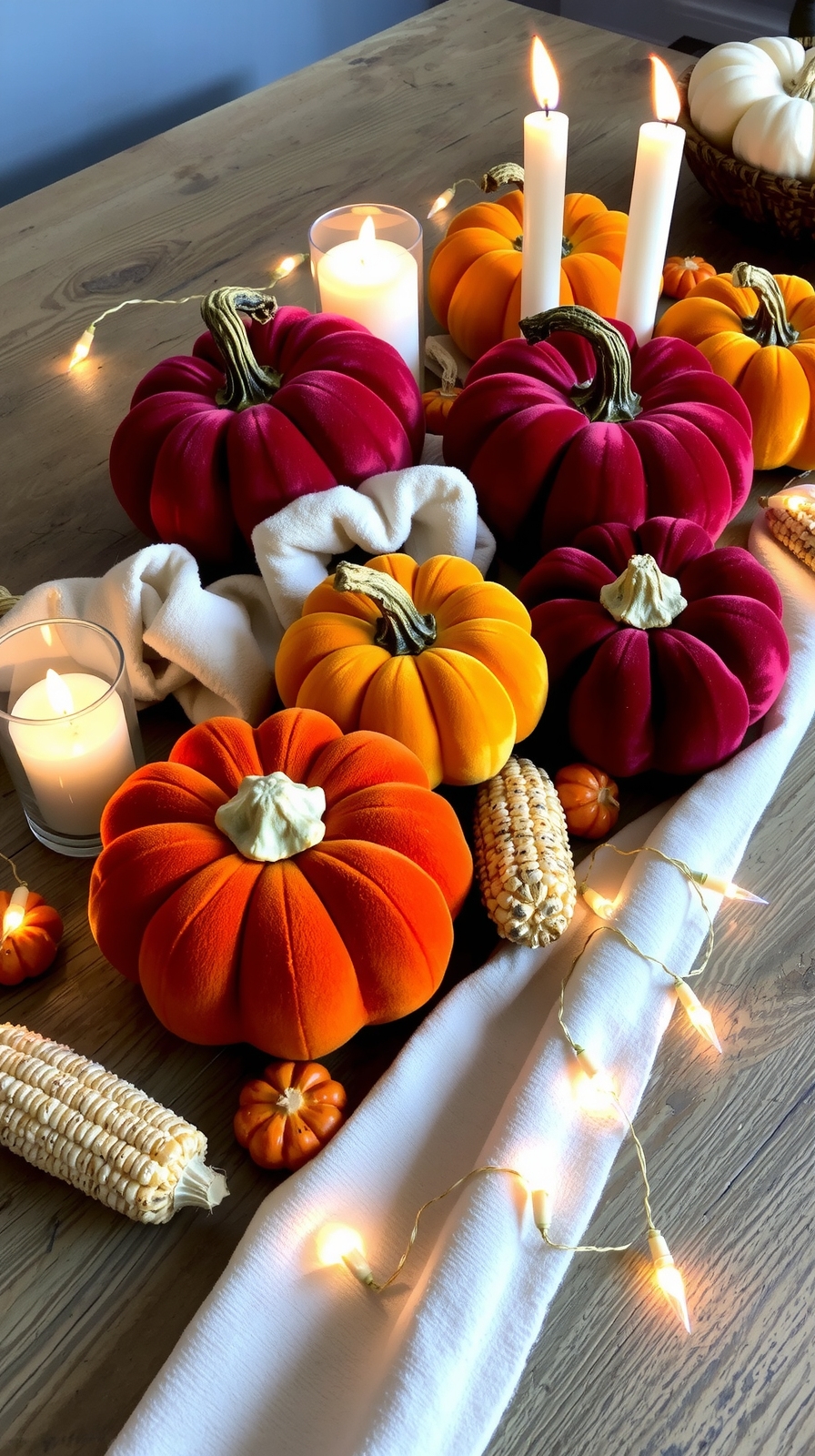 velvet pumpkins for fall