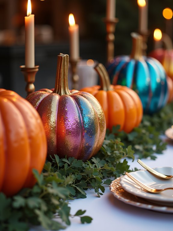 vibrant glitter pumpkin decoration