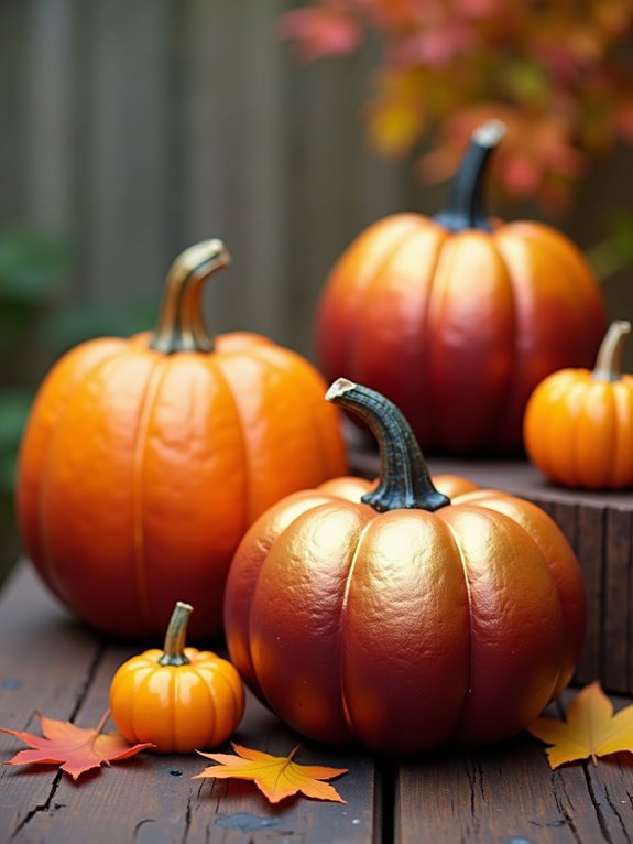 vibrant hand painted pumpkins