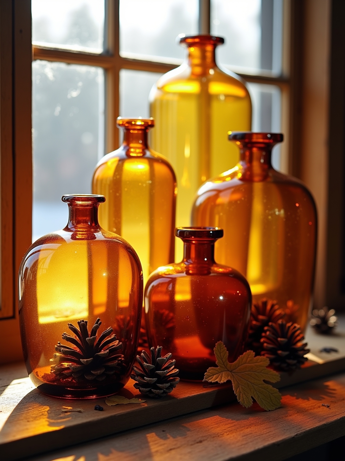 warm amber globe lighting