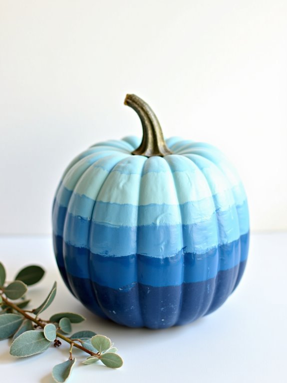 winter blue ombre pumpkins