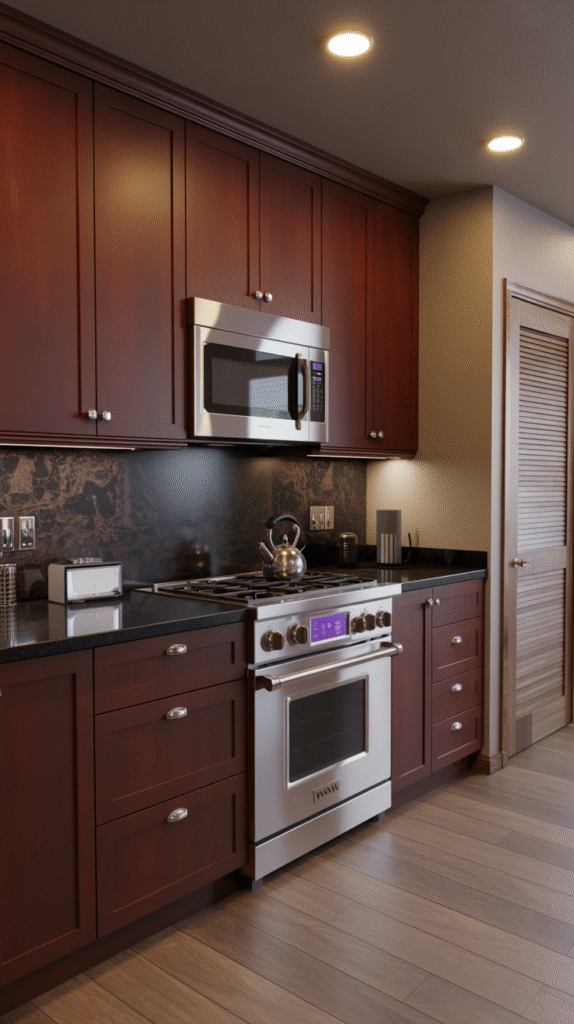 Dark Stained Slats for Cozy Warmth