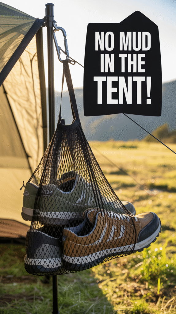 Hang Shoe Bags Near Your Tent Entrance