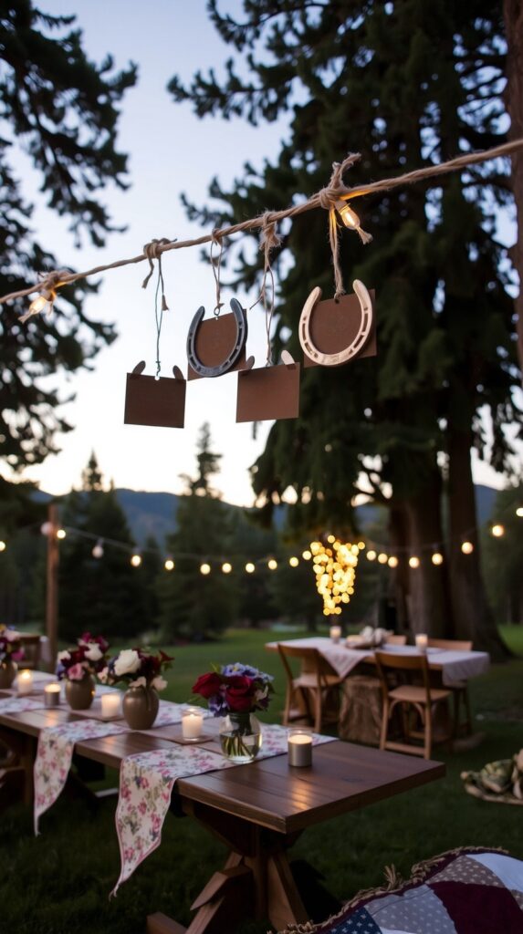 Horseshoe Escort Card Displays for Authentic Ranch Charm