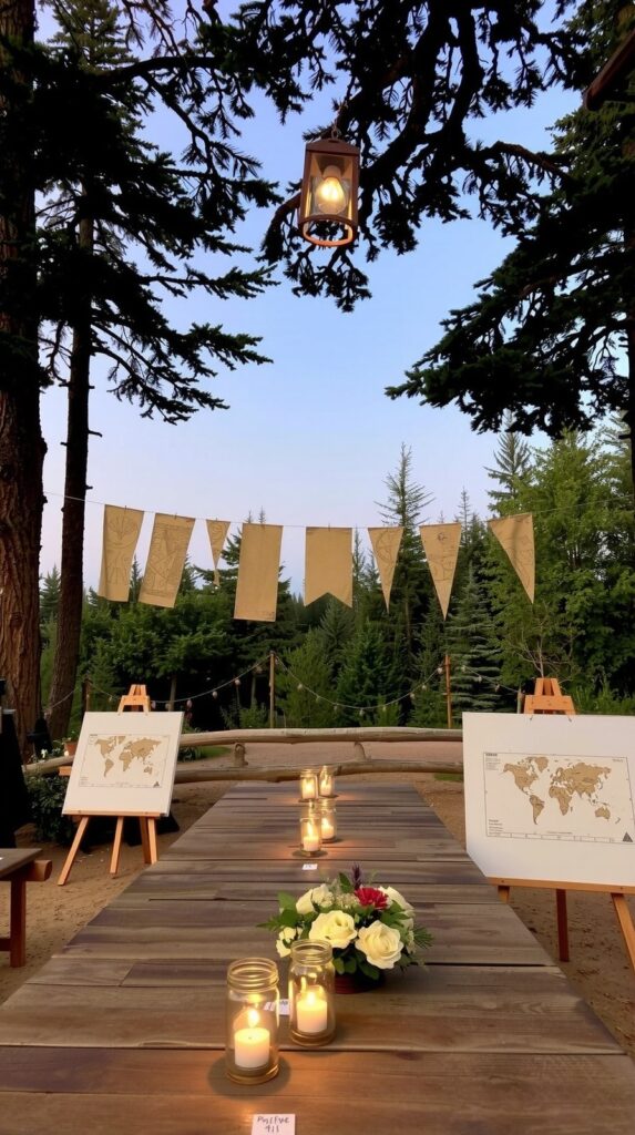 Nostalgic Camp Banners, Maps, and Lanterns