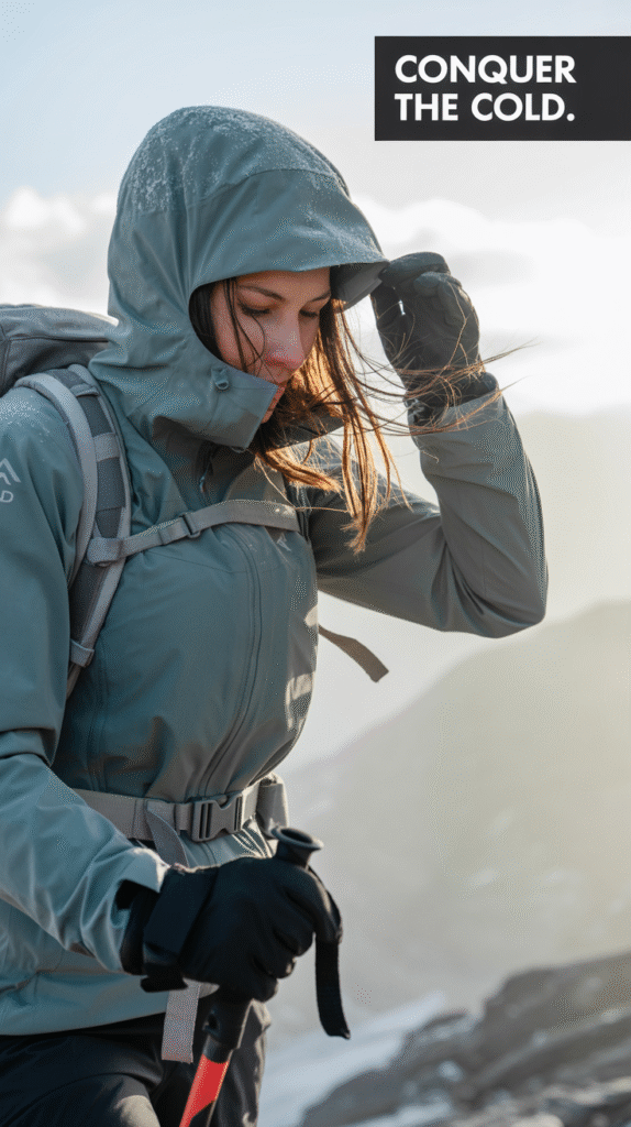 Waterproof Shell Jacket With Insulated Gloves for Cold Weather Protection