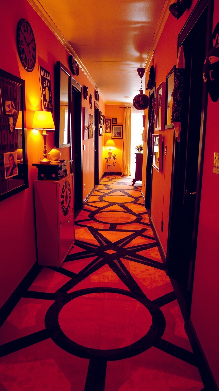 bold geometric hallway runner