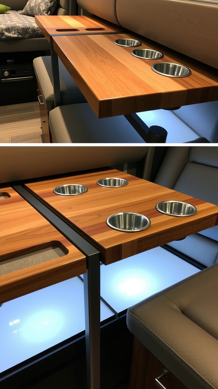 integrated cup holders lighting