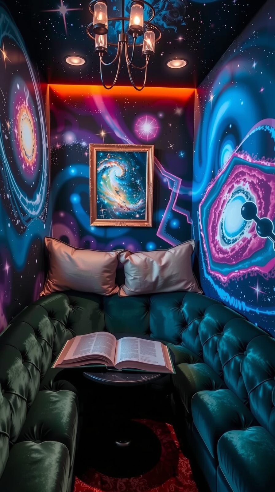 luxurious celestial reading nook