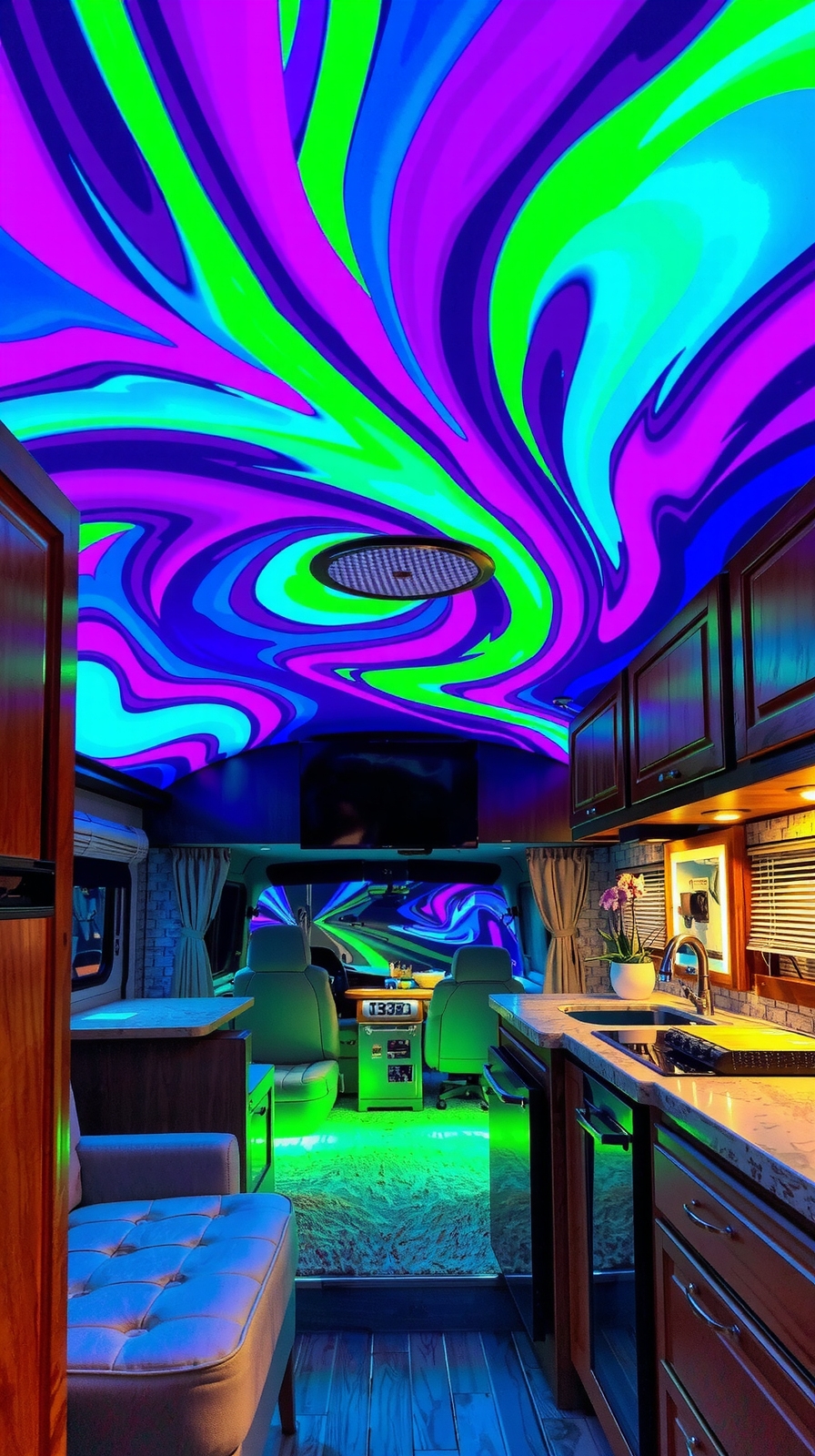 neon wood balance design