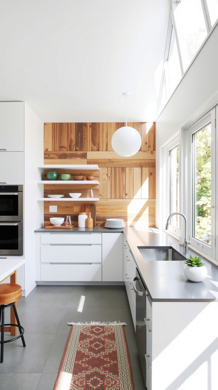 reclaimed wood slat wall