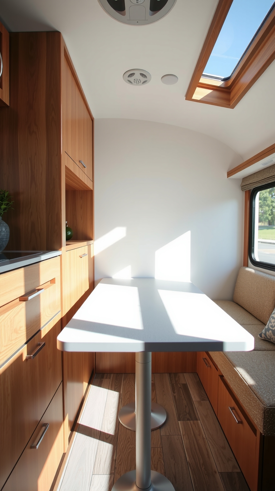 slide out tables maximize space