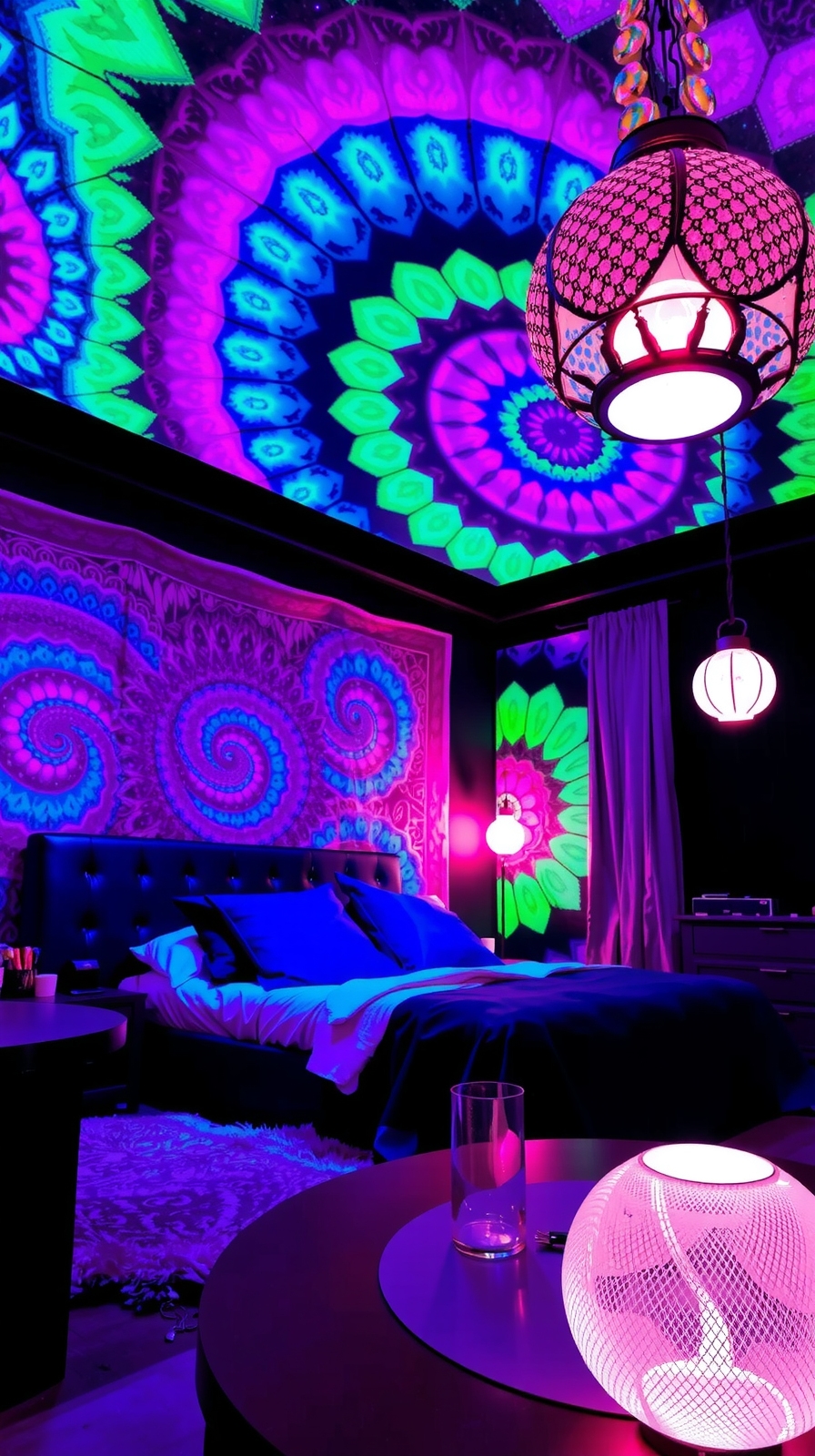 vibrant uv reactive tapestries