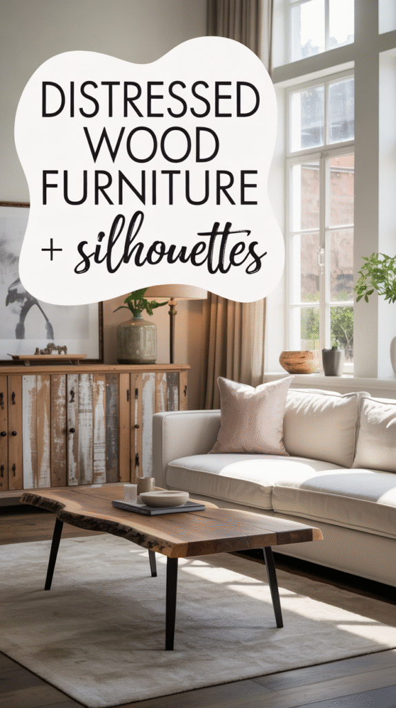 Blending Distressed Wood Furniture With Sleek Modern Silhouettes