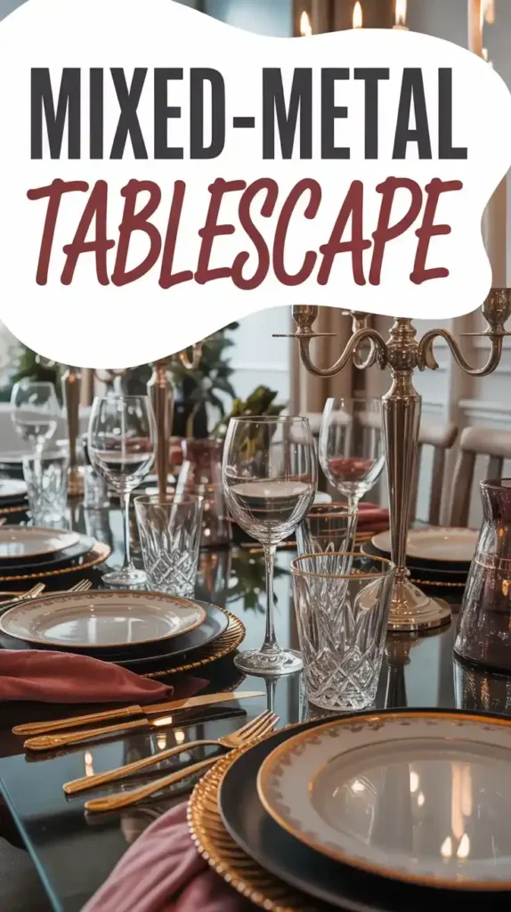 Design an Elegant Tablescape With Mixed Metal Tableware and Crystal Glasses