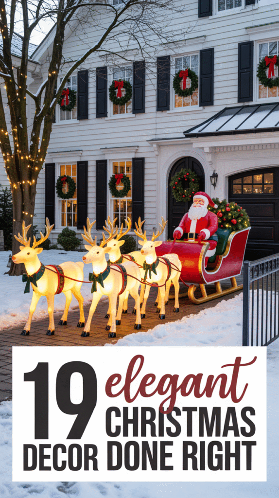 Santa in Sleigh Inflatables for Large-Scale Holiday Charm