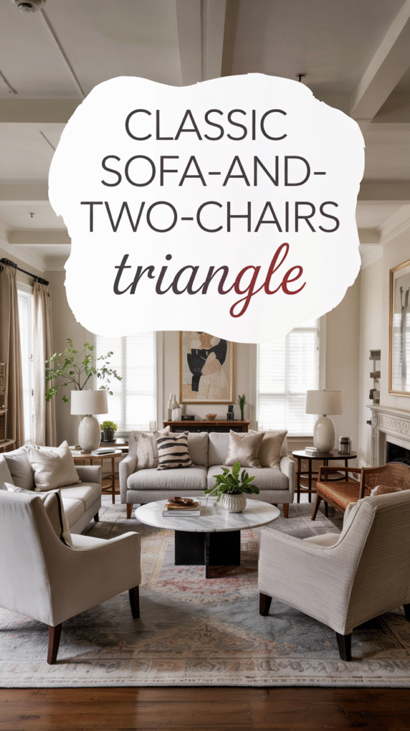 The Classic Sofa-and-Two-Chairs Triangle