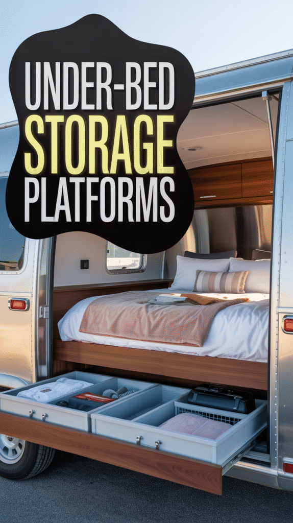 Under-Bed Storage With Hinged Mattress Platforms